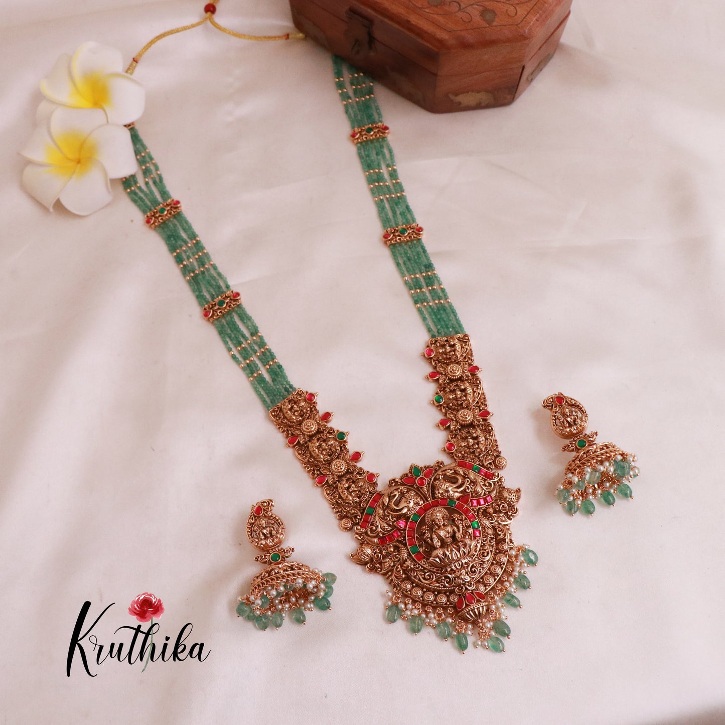 Grand Lakshmi Jadau Beads Haaram LH1832