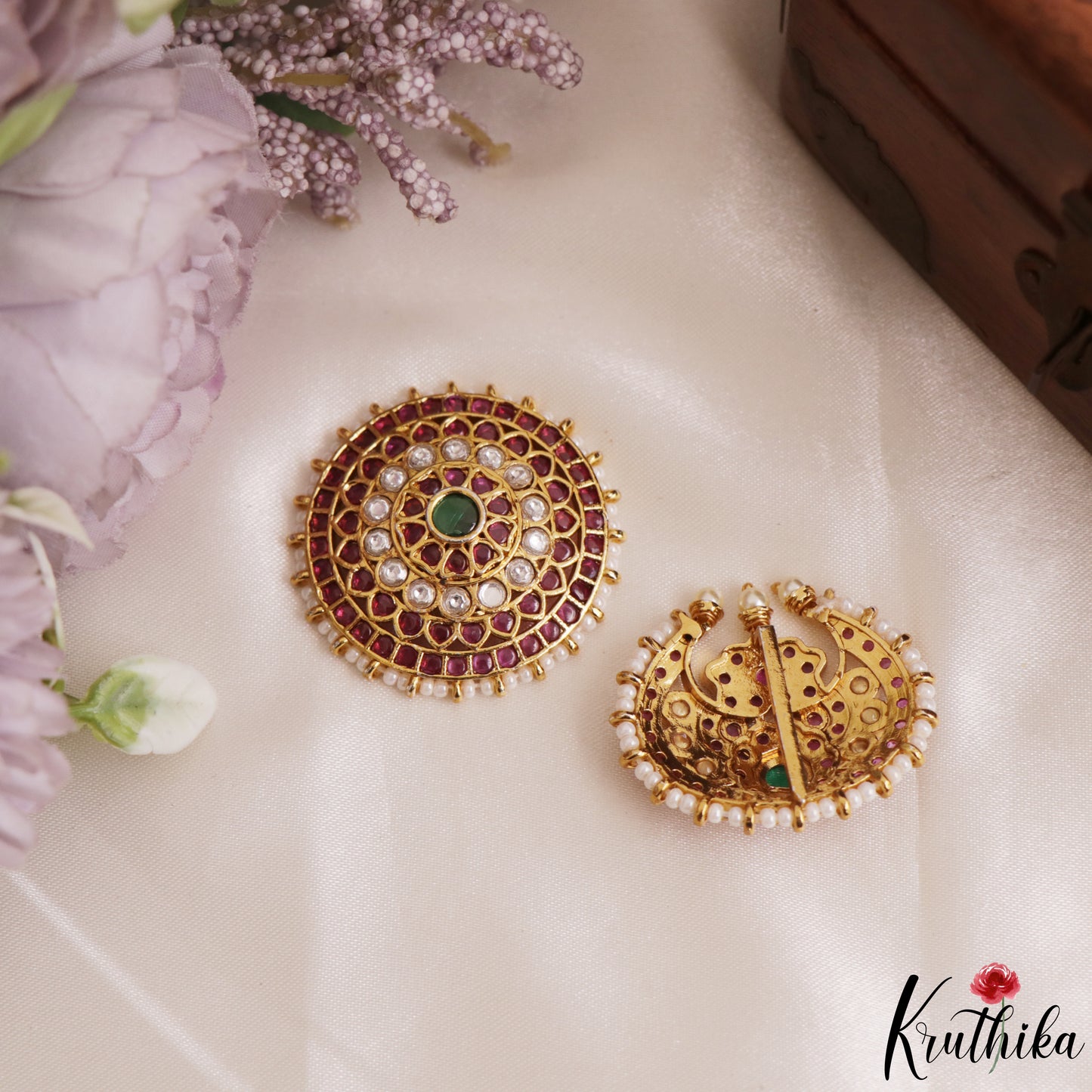 Pretty Floral Motifs Chandra Surya Kemp Hair Ornaments J427