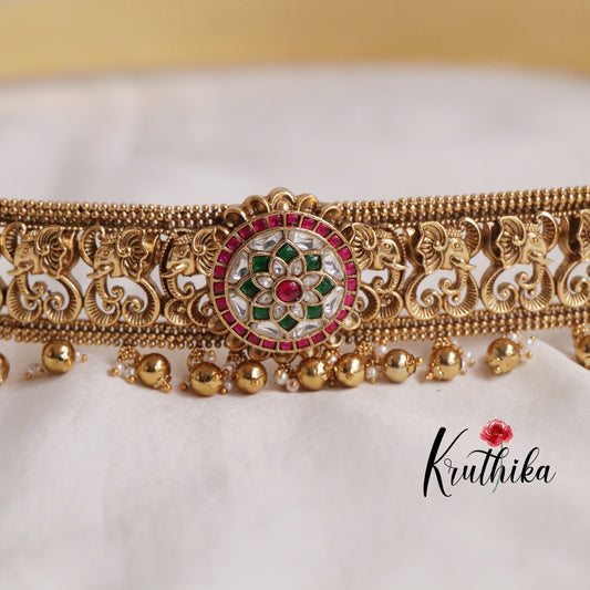 Beautiful Antique Jadau Hip Belts with Golden Beads Drops V273