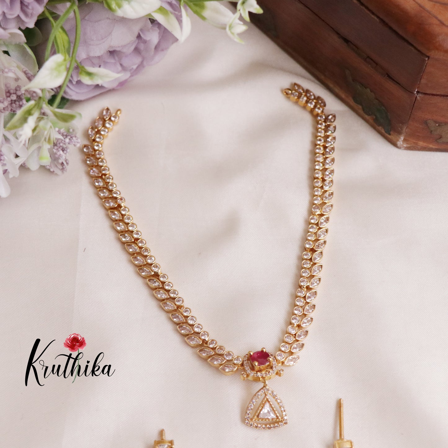 Trendy CZ Changeable Stones Necklace NC2055