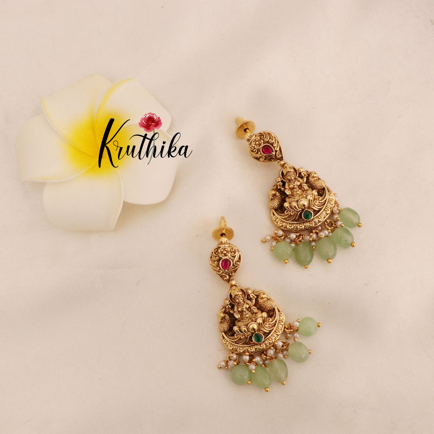 Premium Nagas Jadau Lakshmi necklace NC1786 (three color options)
