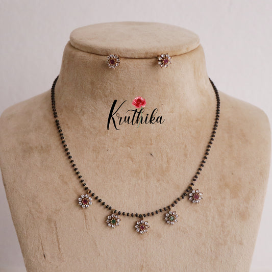Beautiful Mangalsutra with Earrings Set NC2177 (Available in 3 Colours)
