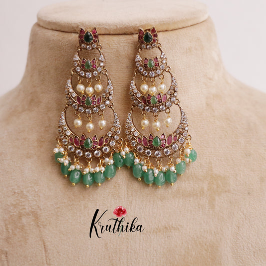 Trendy Three Step Chand Bali Earrings E630 (Available in 3 Colors)