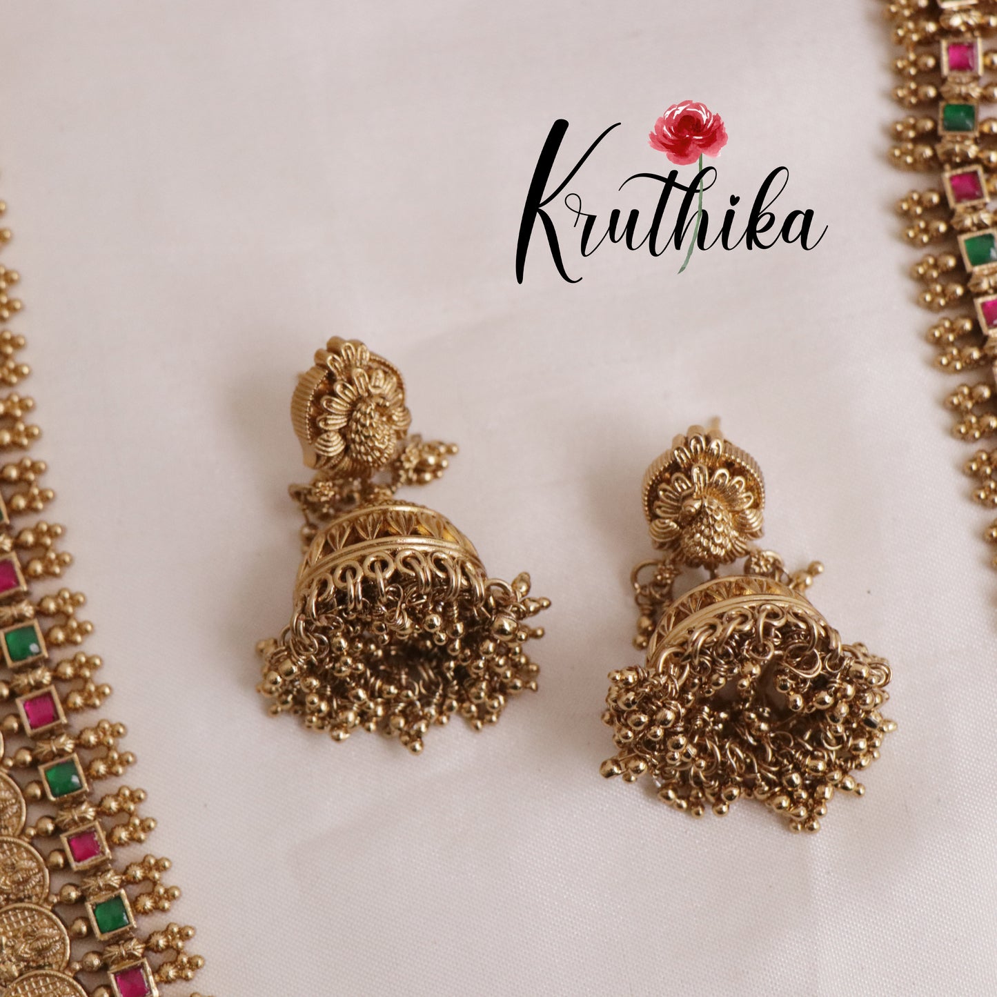 Premium Jadau Lakshmi Coin/Bottu Haaram LH1883 (Available in 4 Colours)