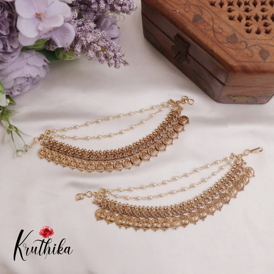 Grand Multi-Layered Lakshmi Kasu Earchains EC127