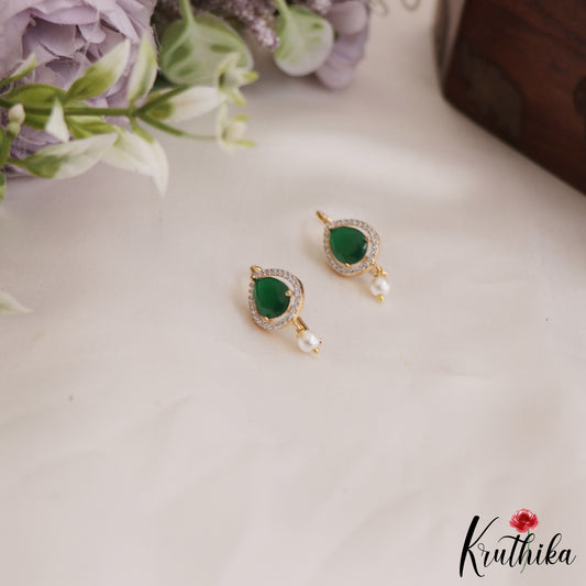 Simple Teardrop Earcuffs | Upper Earrings | Bugadi Earrings With Pearl Drop E899