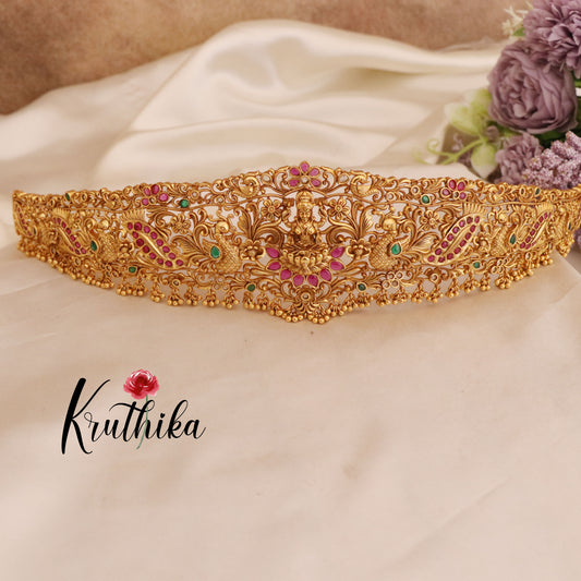 Premium Temple kemp golden beads Hip belt vaddanam V252