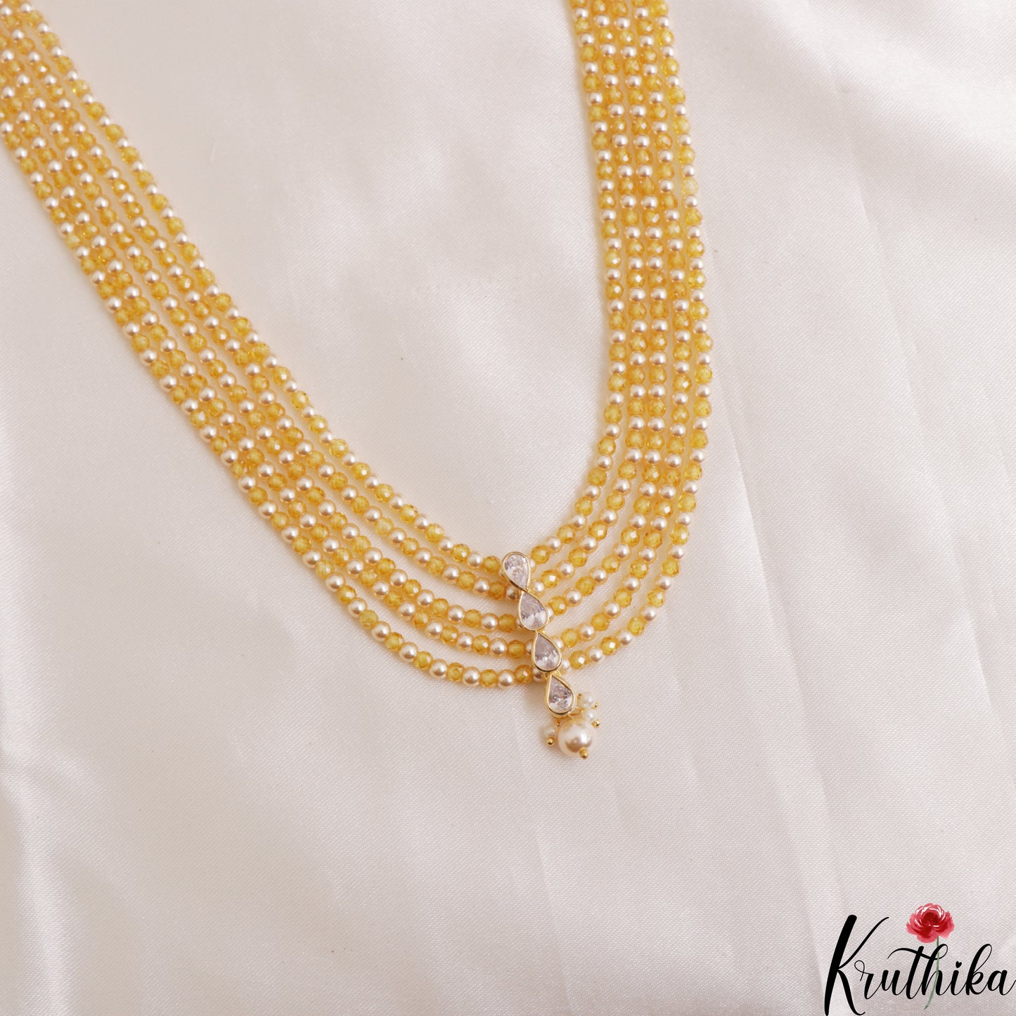 Classic Teardrop Motifs Multi Layer Pearl Bead Haaram LH2133