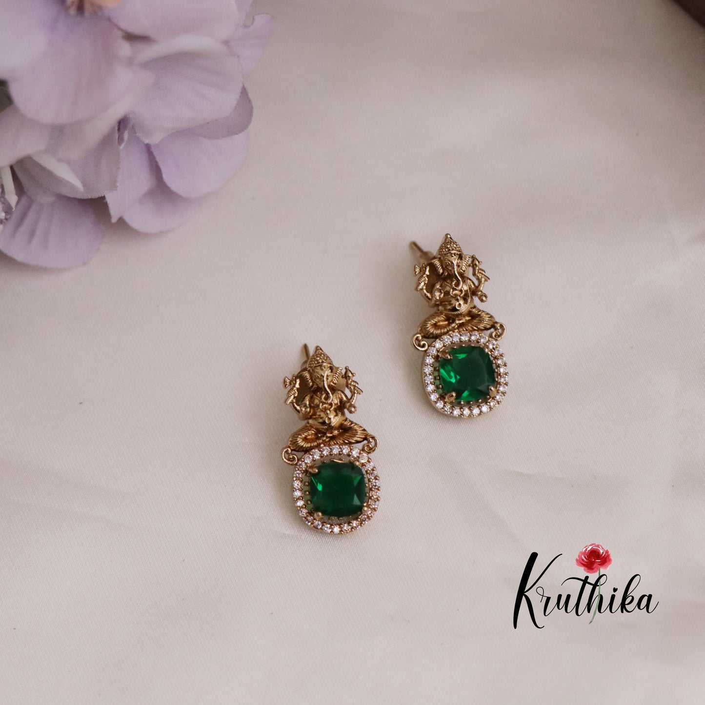 Trendy CZ Victorian Ganesh Pendant Set PS233 (Available in 2 Colors)