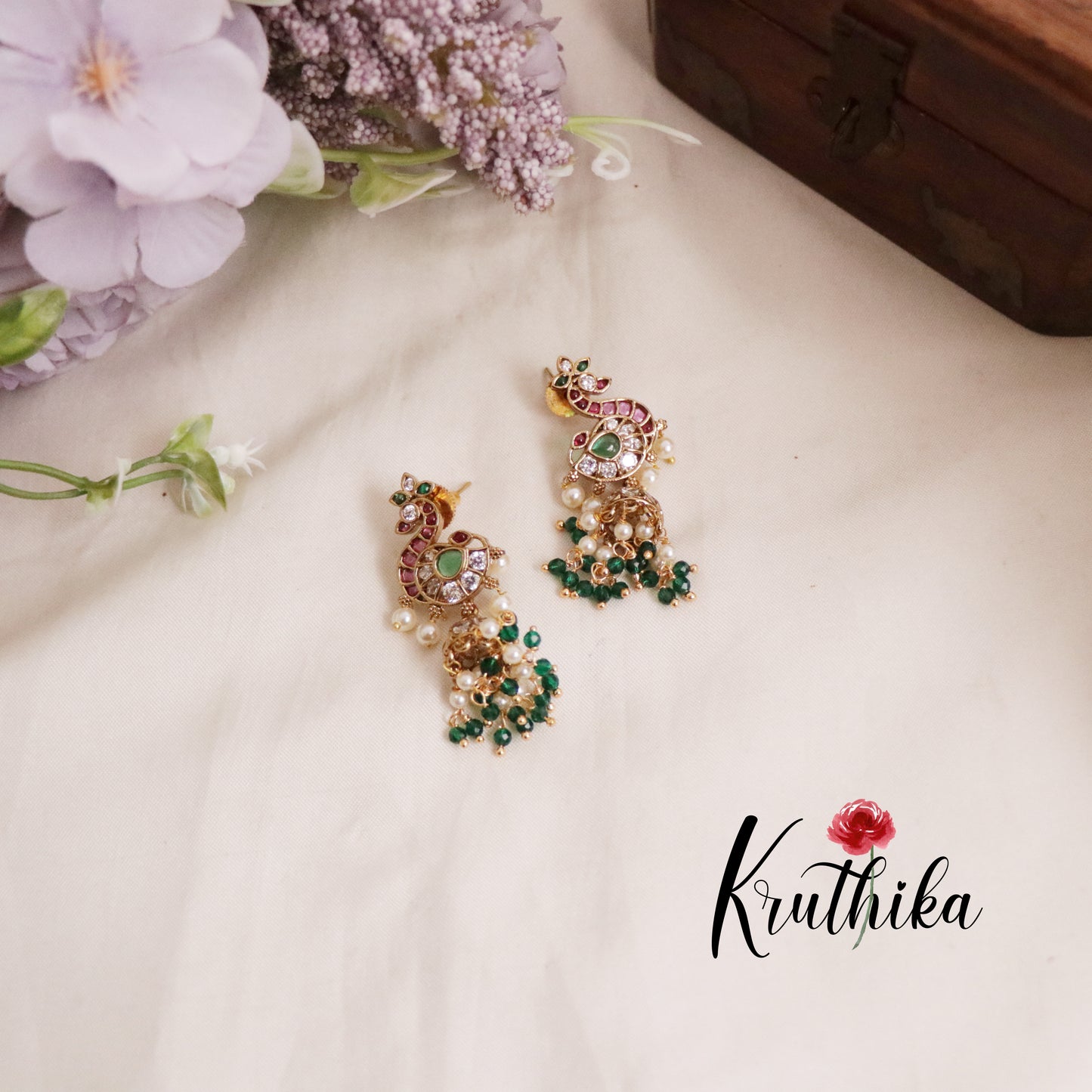 Trendy Kemp Peacock Jhumka E632