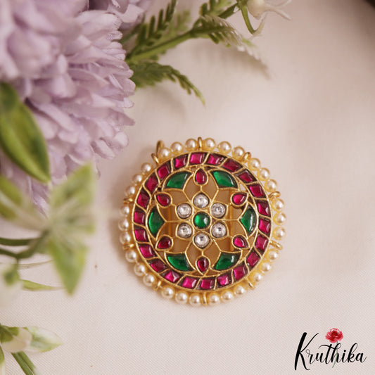 Stunning Floral Motifs Chandra Surya Jadau Hair Ornaments J378