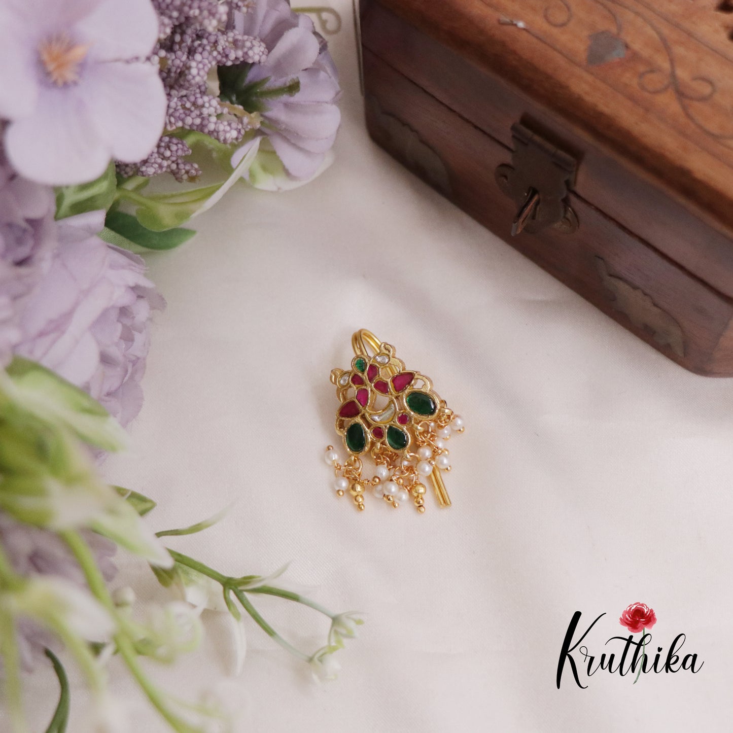 Simple Peacock Jadau Jada Billa J235