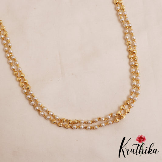 Trendy Pearl Bead Double Layered Long Mala LH2098