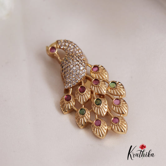 Gorgeous CZ Peacock Saree Pin SP23
