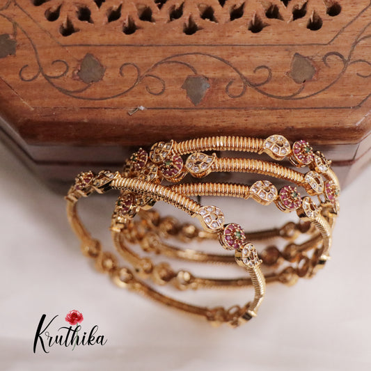 Trendy Kemp Floral Bangles B242 (Set of 4 Bangles)