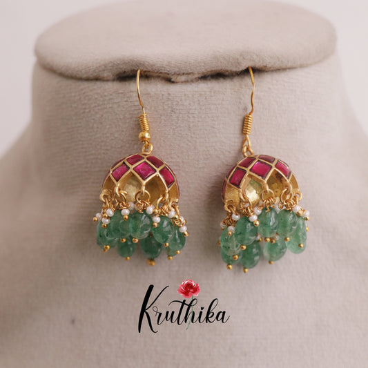 Elegant Ruby Jadau Jhumkas E504