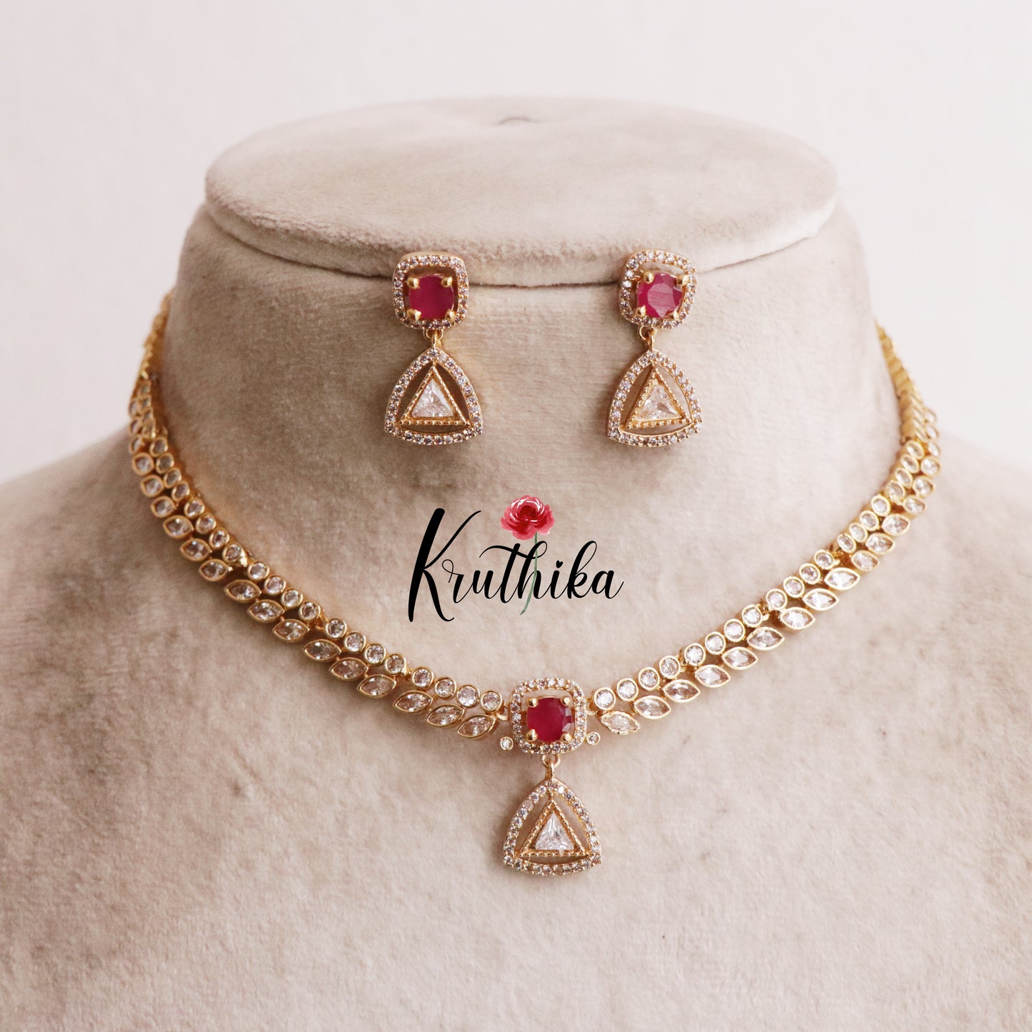 Trendy CZ Changeable Stones Necklace NC2055