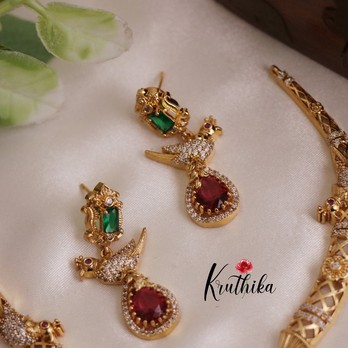 Beautiful CZ Peacock Pendant Hasli Necklace NC2276 (Available in 3 Colors)