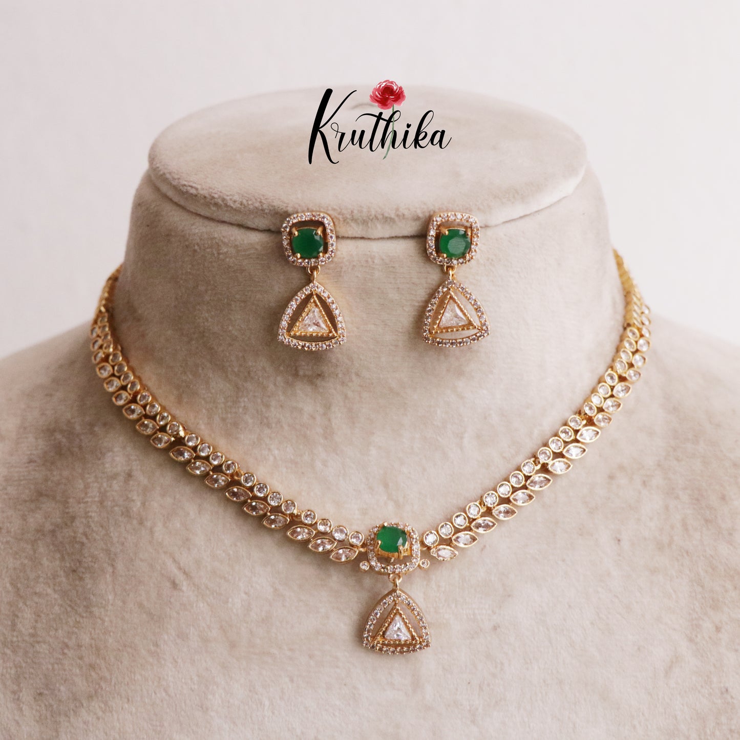 Trendy CZ Changeable Stones Necklace NC2055