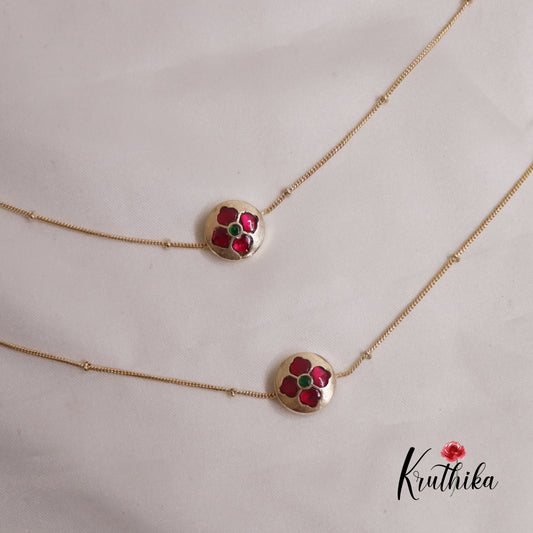 Simple Jadau Anklets A50 (Available in 2 Colours)