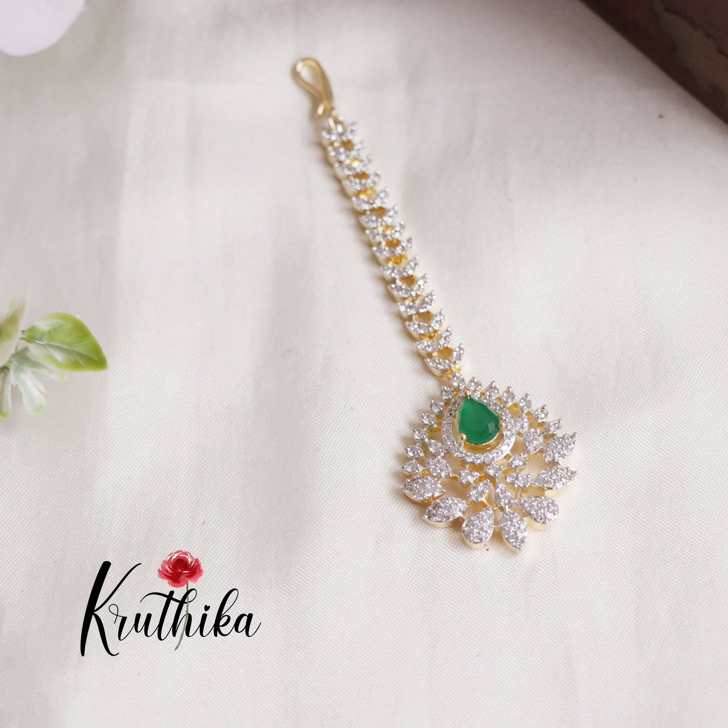 Pretty AD Stone Sparking Maang Tikka MT259 (Available in 3 Colours)