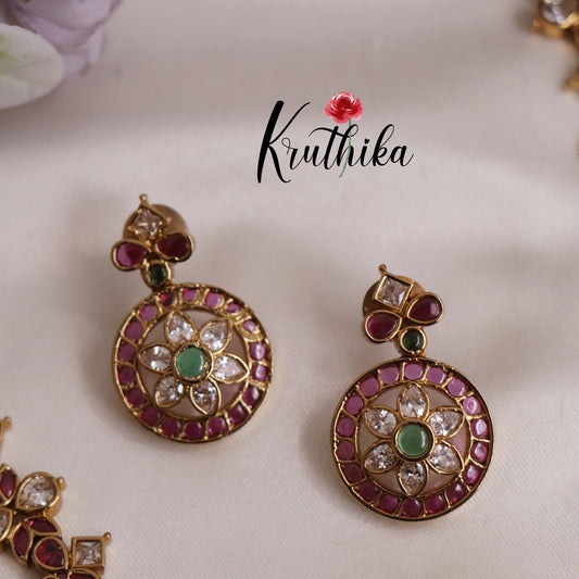 Beautiful Lakshmi Bottu Mala with Kemp Stones Necklace NC2506