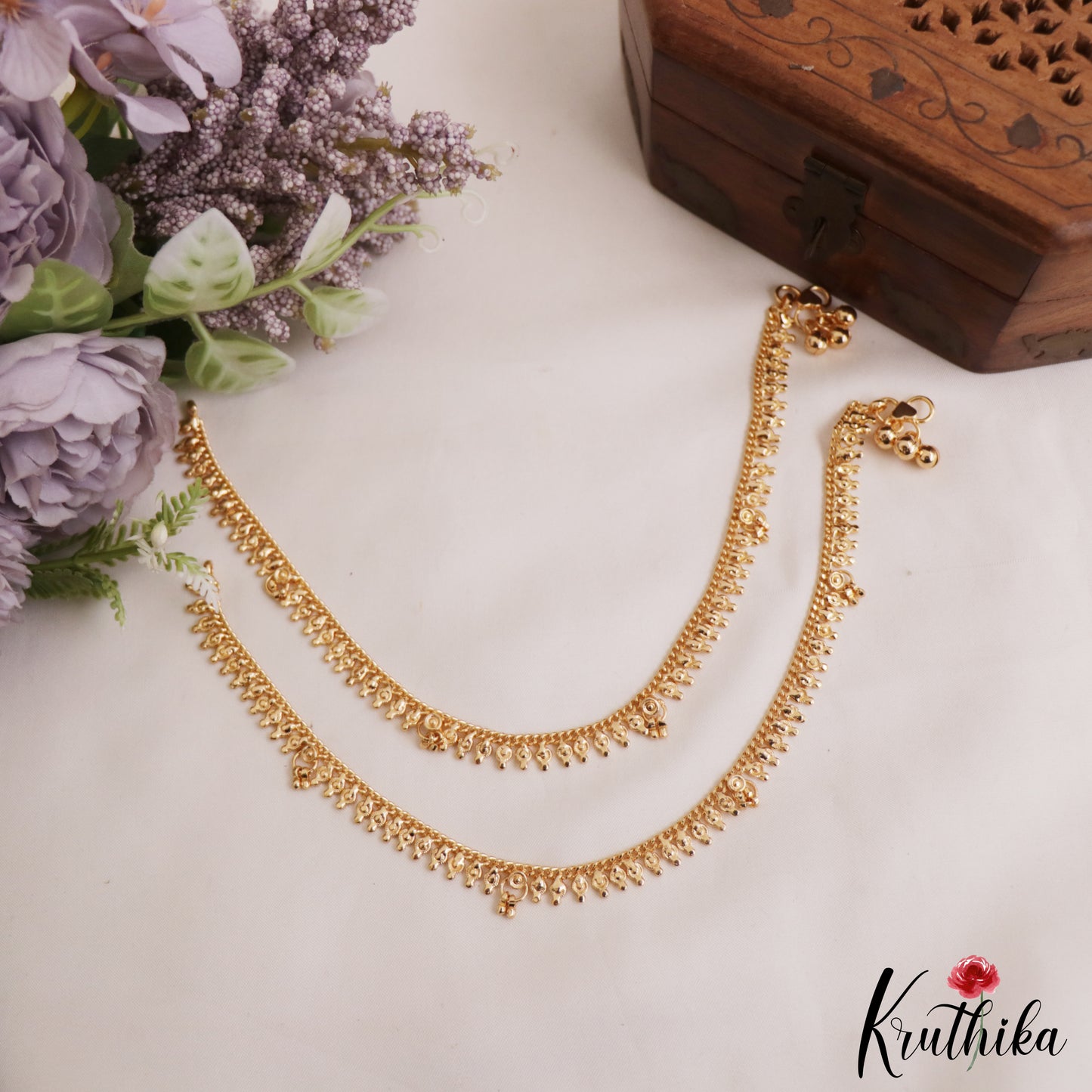 Trendy Gold-Tone Anklets A58