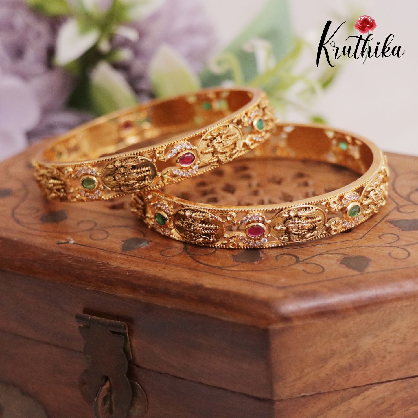 Beautiful Antique Temple Bangles B271 (Set of 2 Bangles)