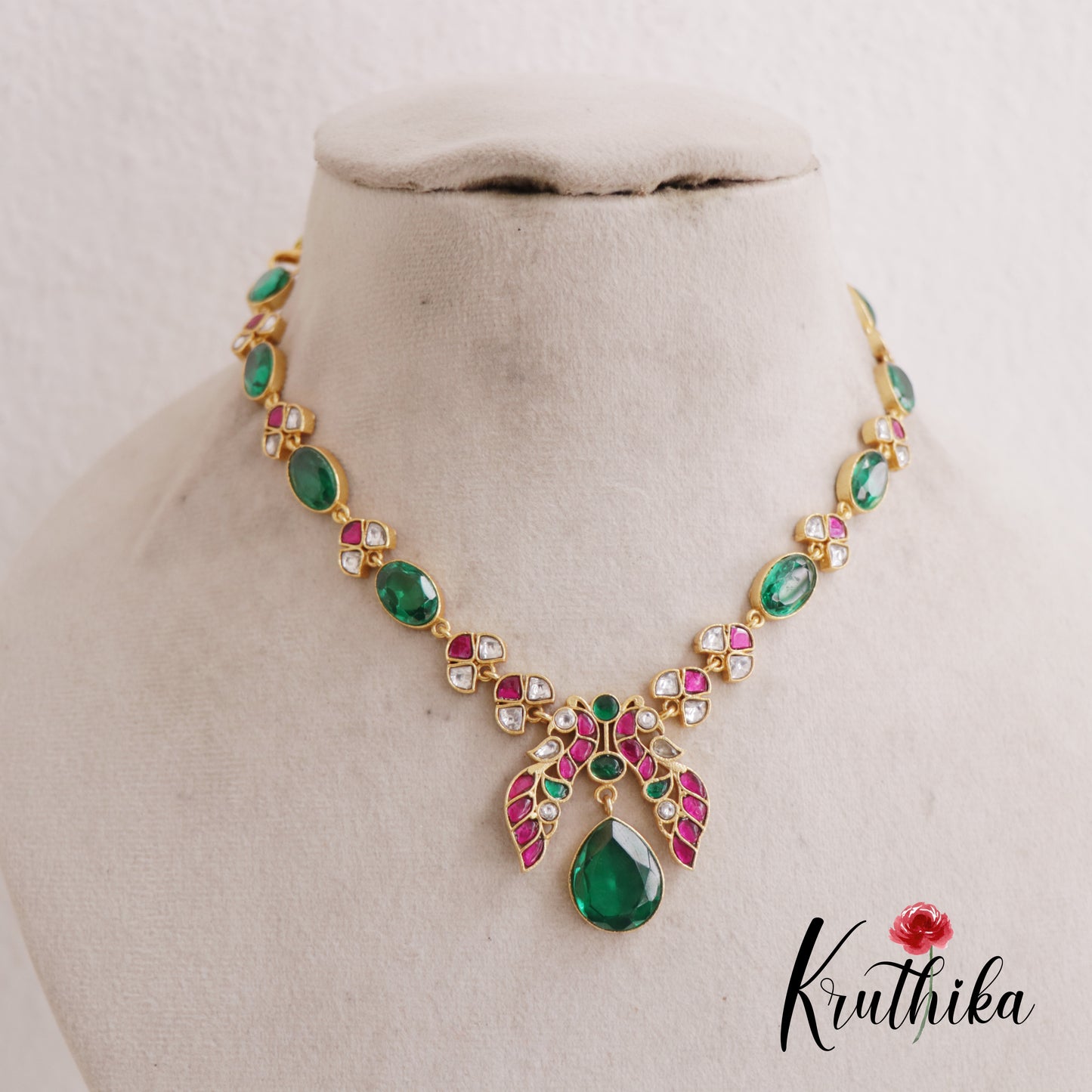 Beautiful Trendy Peacock Motifs Jadau Necklace NC2594