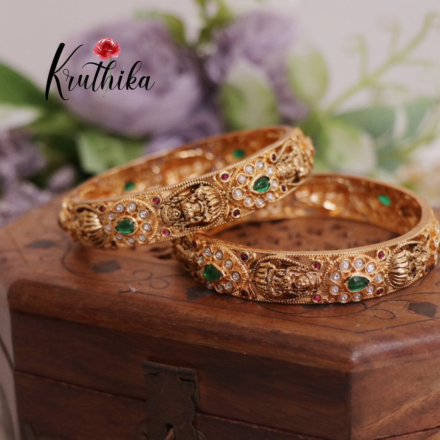 Classic Temple Lakshmi Bangles B280 (Set of 2 Bangles)