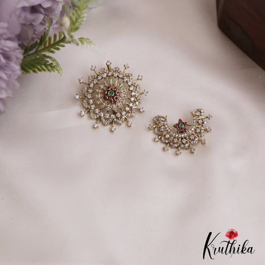 Trendy Floral Motifs Chandra Surya AD Hair Ornaments J361