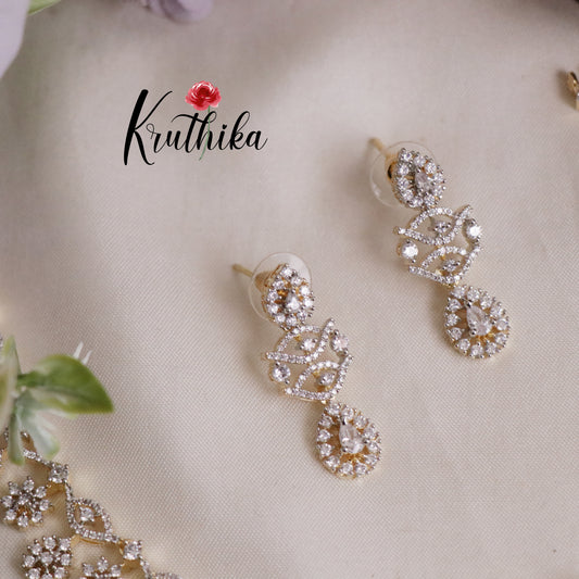 Elegant CZ Sparking Floral Necklace Set NC2176