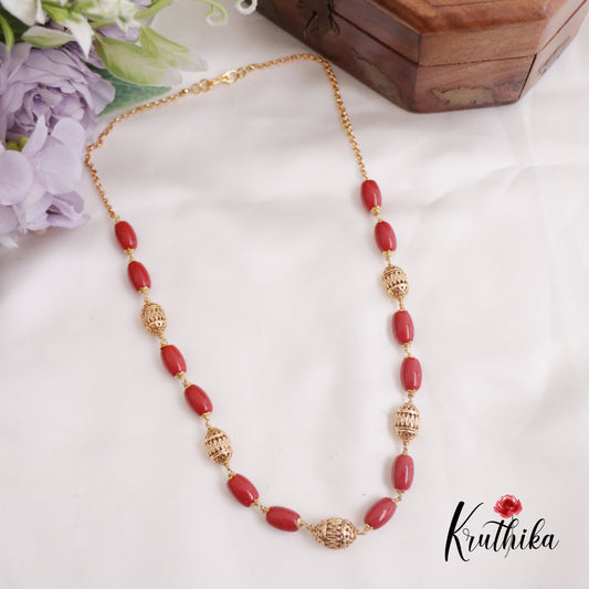 Simple Coral Mala Necklace NC2255