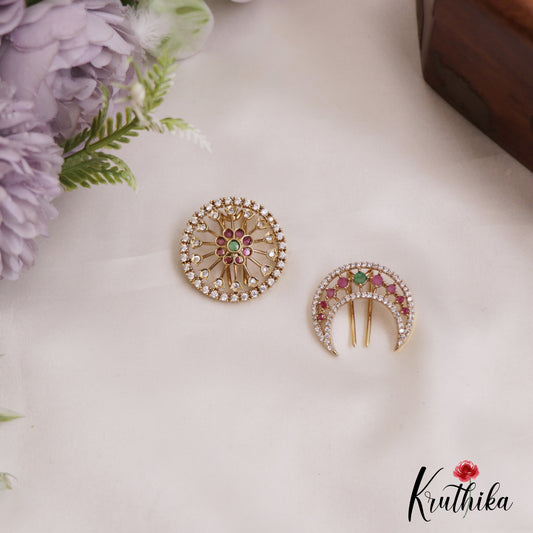 Beautiful Floral Motifs Chandra Surya Kemp Hair Ornaments J358