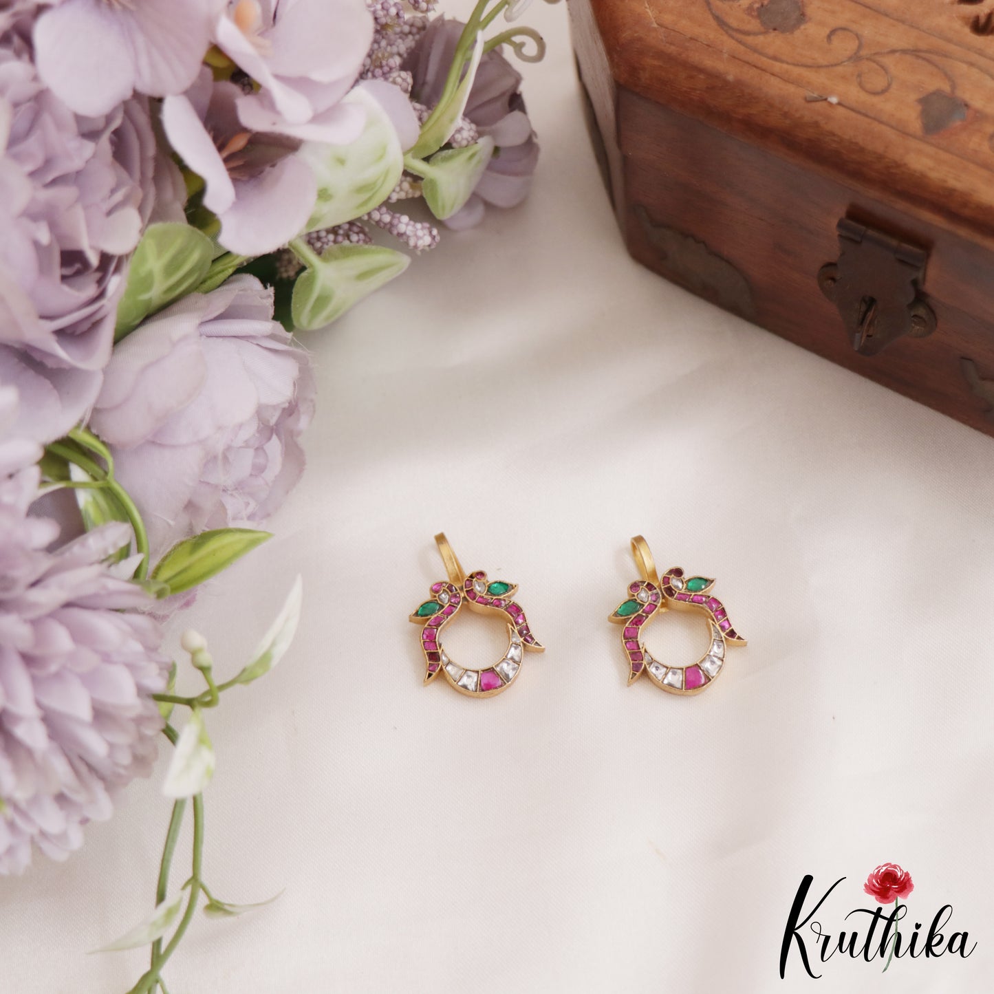 Beautiful Jadau Peacock Motifs Earcuffs | Upper Earrings | Bugadi Earrings E868