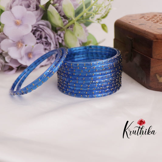Trendy Handcrafted Glass Bangles B256 (set of 12 Bangles)