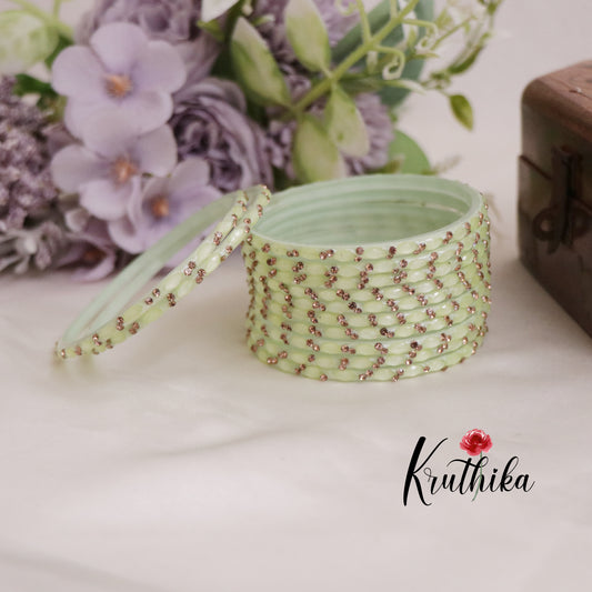 Simple Handcrafted Glass Bangles B259 (Set of 12 Bangles)