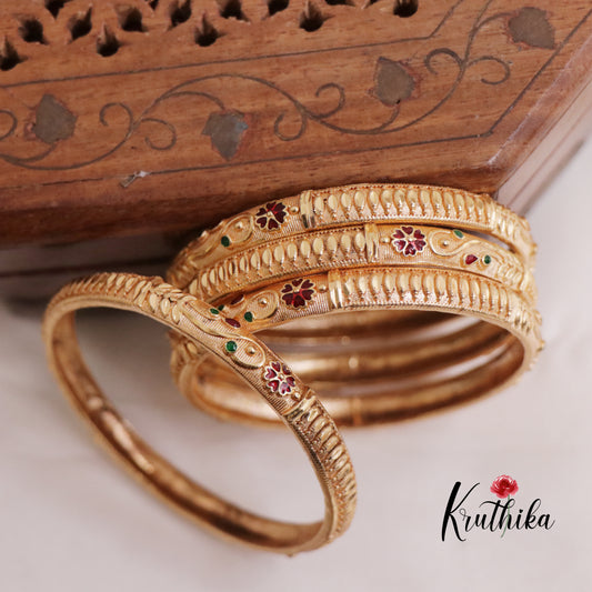 Simple Trendy Micro Plated Daily Wear Bangles B289 (Set of 4 Bangles)