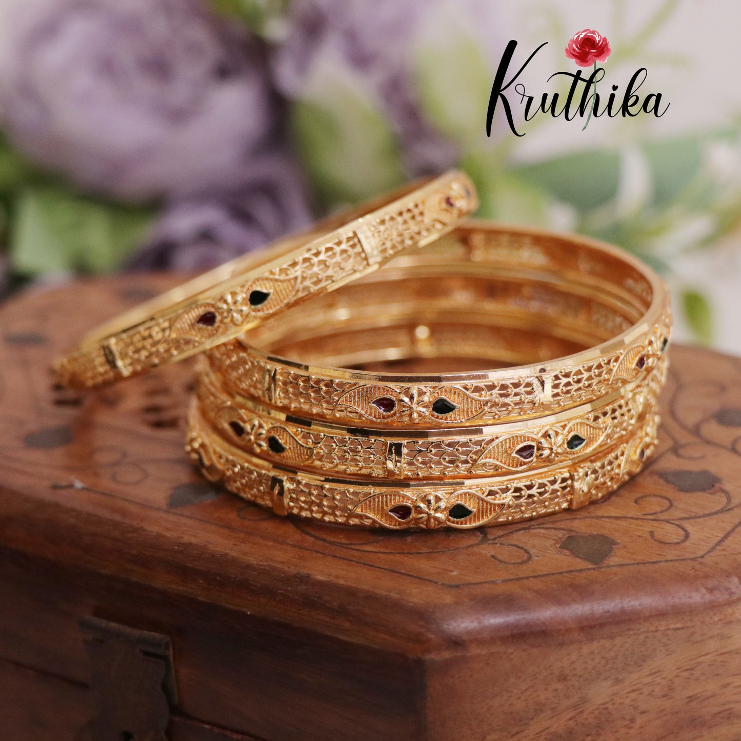 Simple Micro Plated Daily Wear Bangles B288 (Set of 4 Bangles)