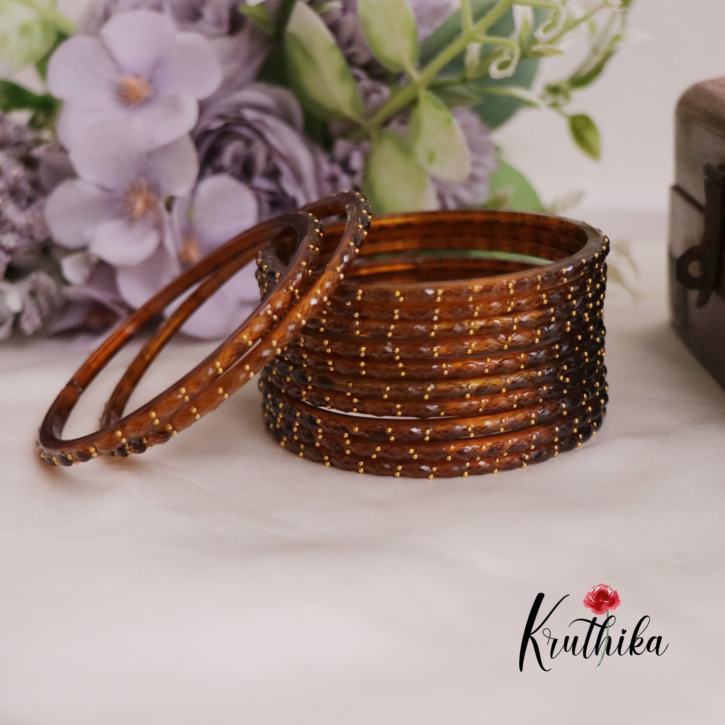 Beautiful Handcrafted Glass Bangles B260 (Set of 12 Bangles)