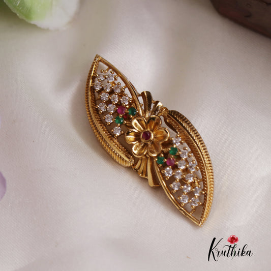 Royal Bloom Floral and Leaf Saree Pin SP22