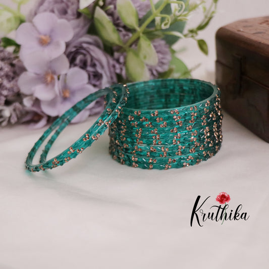 Beautiful Handcrafted Glass Bangles B261 (Set of 12 Bangles)