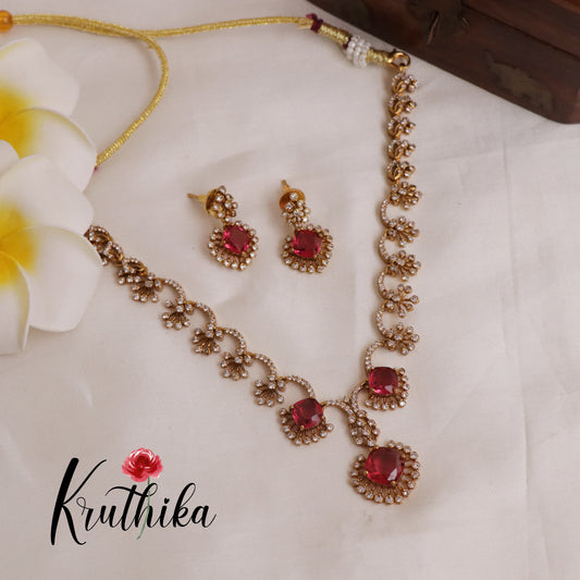 Beautiful AD Victorian Necklace NC1965 (Available in 3 Colours)