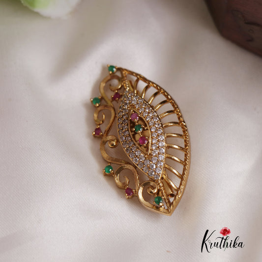 Classy CZ Leaf Trendy Saree Pin SP33