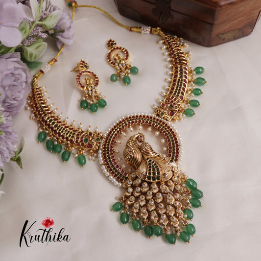 Stunning Peacock Kemp Necklace NC2505 ( Available in 2 Colours)