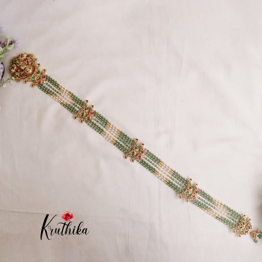 Beautiful Temple Lakshmi Long Jadau Jada Billa 28 Inch J191