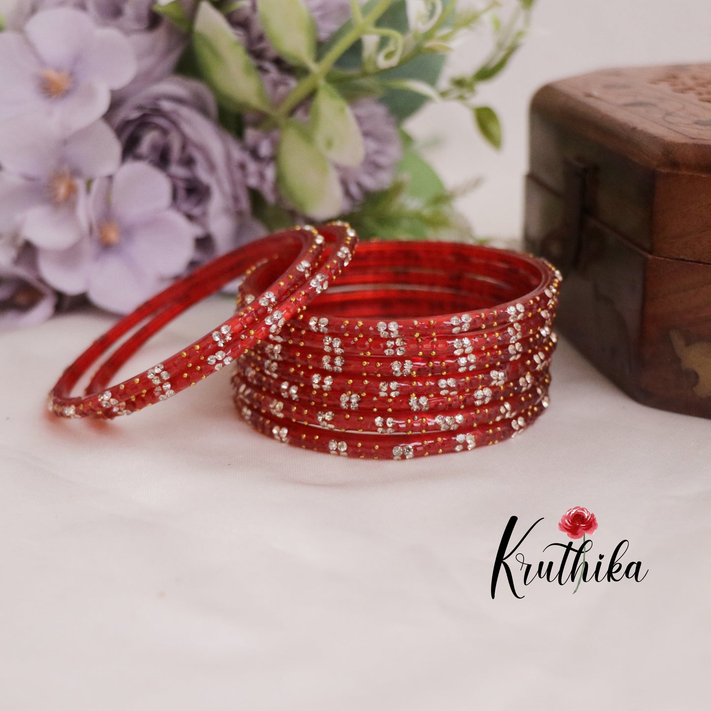 Trendy Handcrafted Glass Bangles B265 (Set of 12 Bangle s)