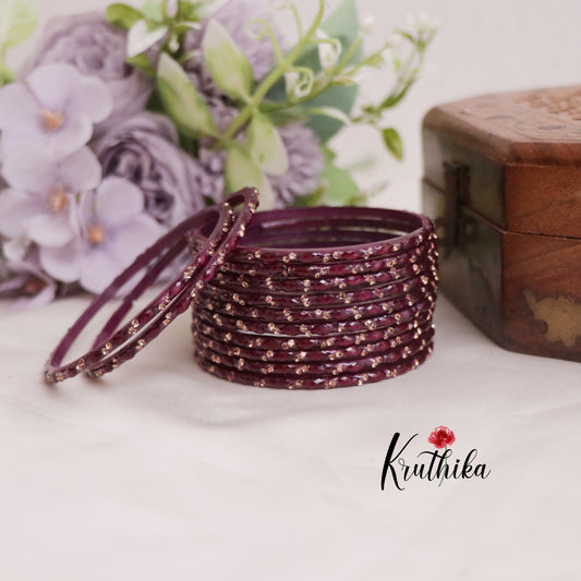 Trendy Handcrafted Glass Bangles B266 (Set of 12 Bangles)