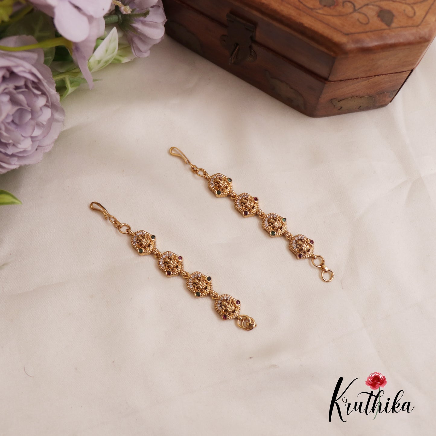 Beautiful Lakshmi Motifs Earchains MT308