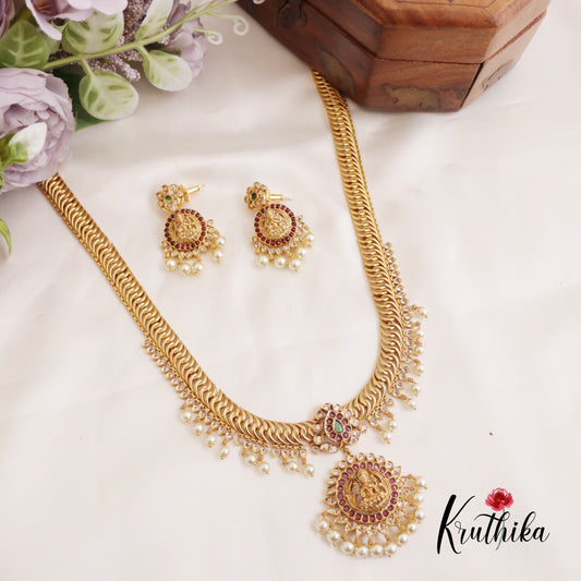 Stunning Jalebi Pattern Jadau / Kemp Lakshmi Haaram LH2035